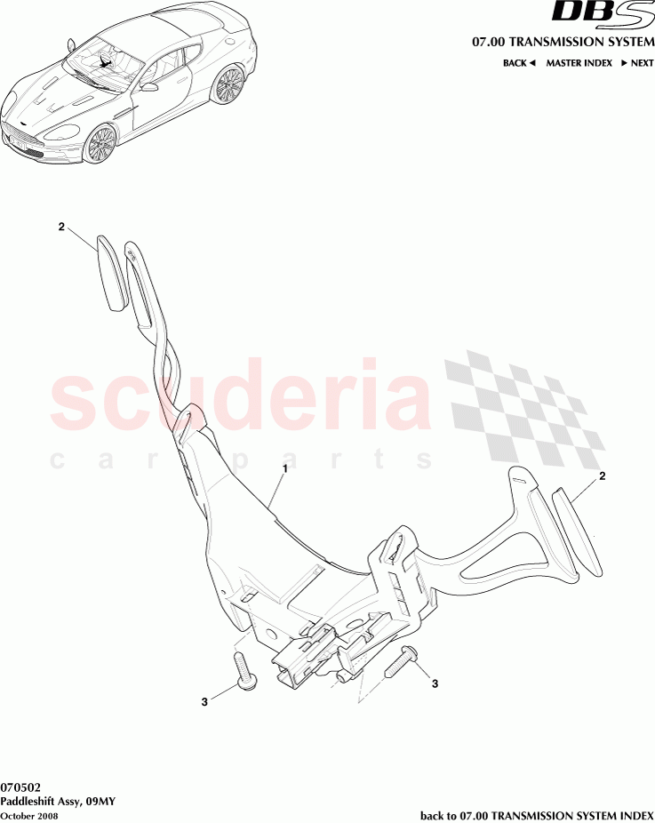 Paddleshift Assembly (2009) of Aston Martin Aston Martin DBS V12