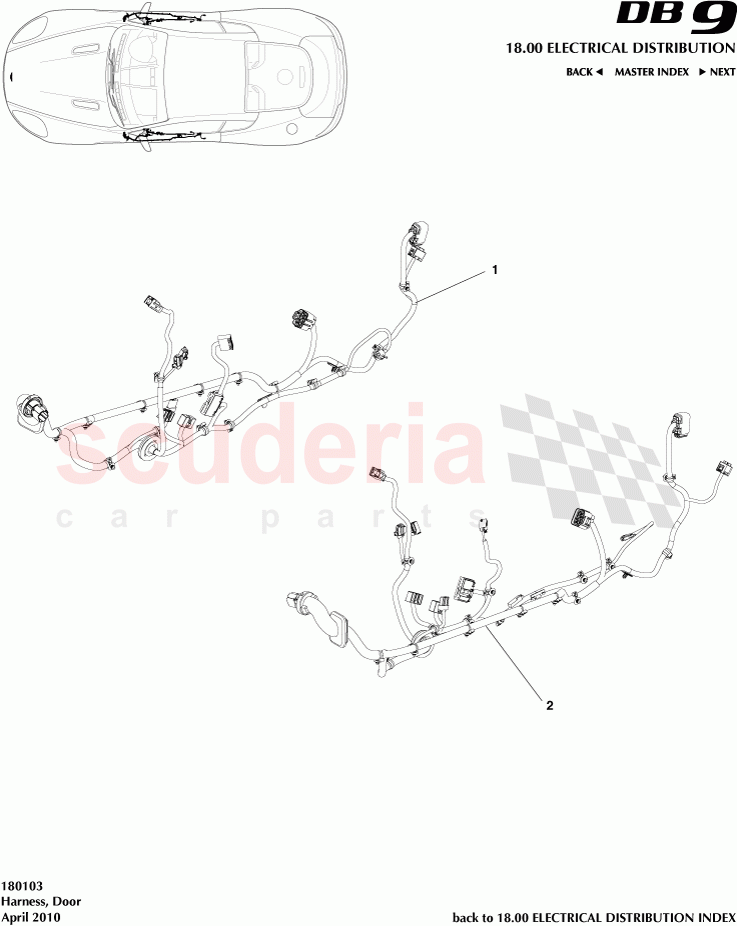 Door Harness of Aston Martin Aston Martin DB9 (2004-2012)