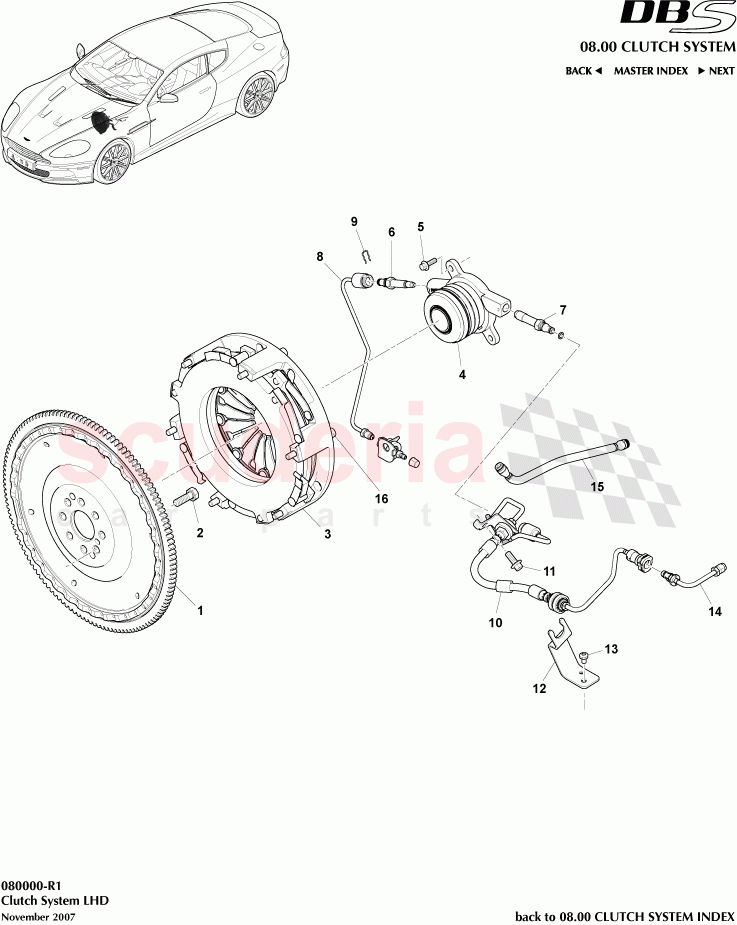 Clutch System (LHD) of Aston Martin Aston Martin DBS V12