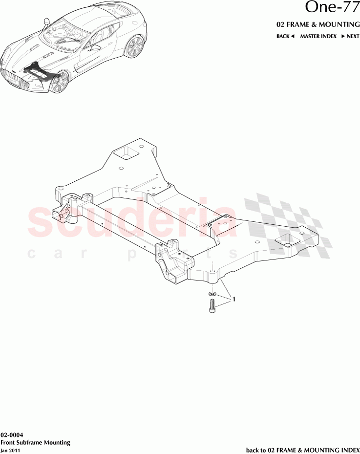 Front Subframe Mounting of Aston Martin Aston Martin One-77