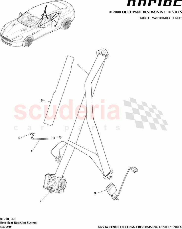 Rear Seat Restraint System of Aston Martin Aston Martin Rapide