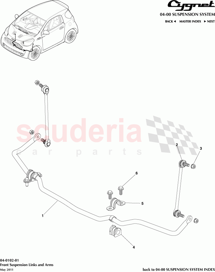 Front Suspension Links and Arms of Aston Martin Aston Martin Cygnet