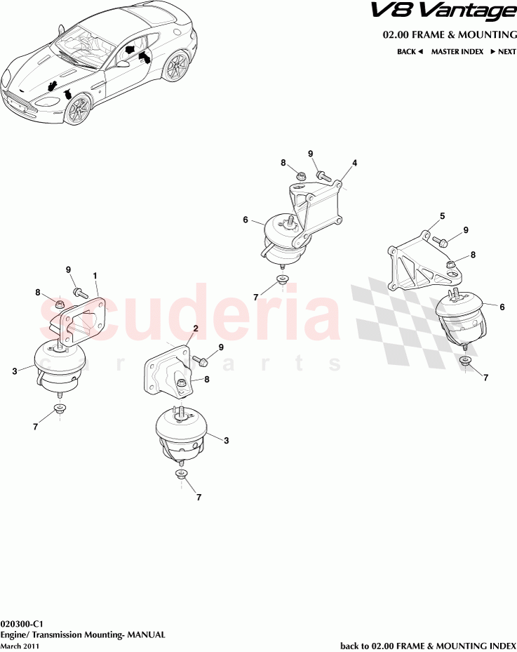 Engine / Transmission Mounting (Manual) of Aston Martin Aston Martin V8 Vantage