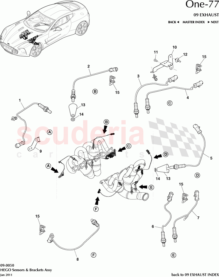 HEGO Sensors & Brackets Assembly of Aston Martin Aston Martin One-77