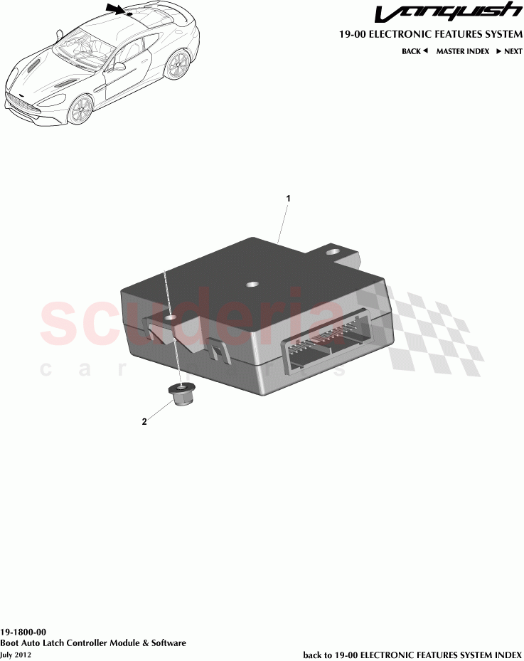 Boot Auto Latch Controller Module & Software of Aston Martin Aston Martin Vanquish (2012+)