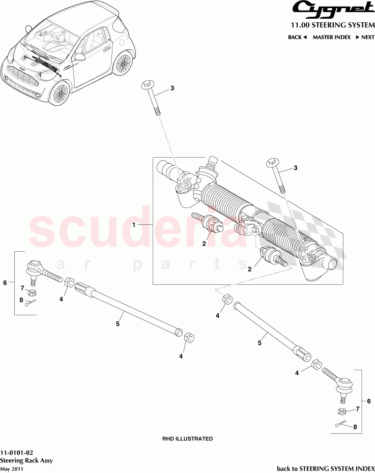 Steering Rack Assembly of Aston Martin Aston Martin Cygnet