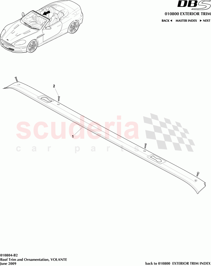 Roof Trim and Ornamentation (Volante) of Aston Martin Aston Martin DBS V12