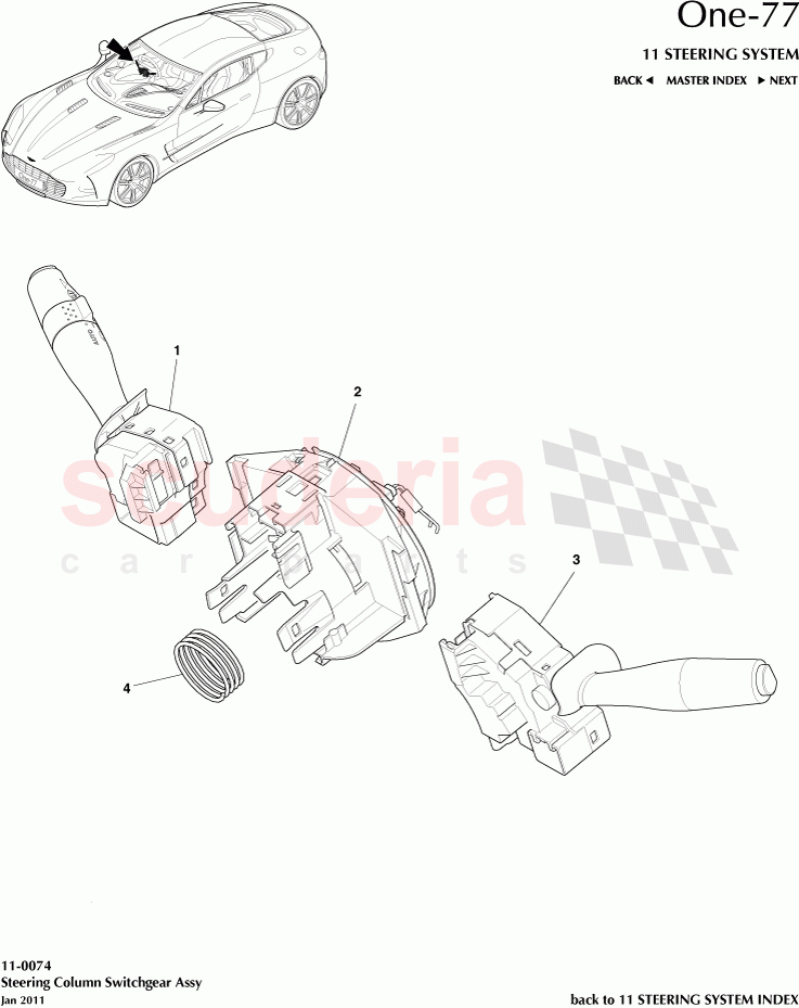 Steering Column Switchgear Assembly of Aston Martin Aston Martin One-77