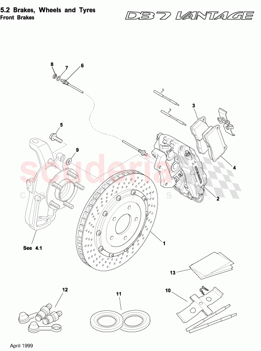 Front Brakes of Aston Martin Aston Martin DB7 Vantage