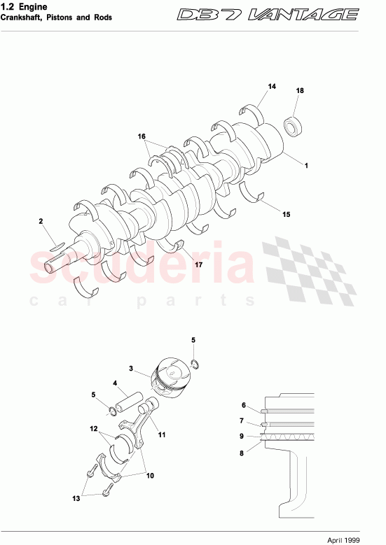 Crankshafts, Pistons and Rods of Aston Martin Aston Martin DB7 Vantage