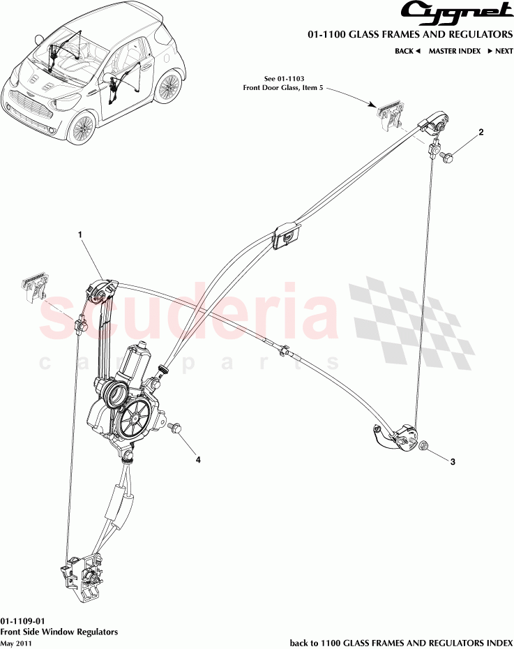 Front Side Window Regulators of Aston Martin Aston Martin Cygnet