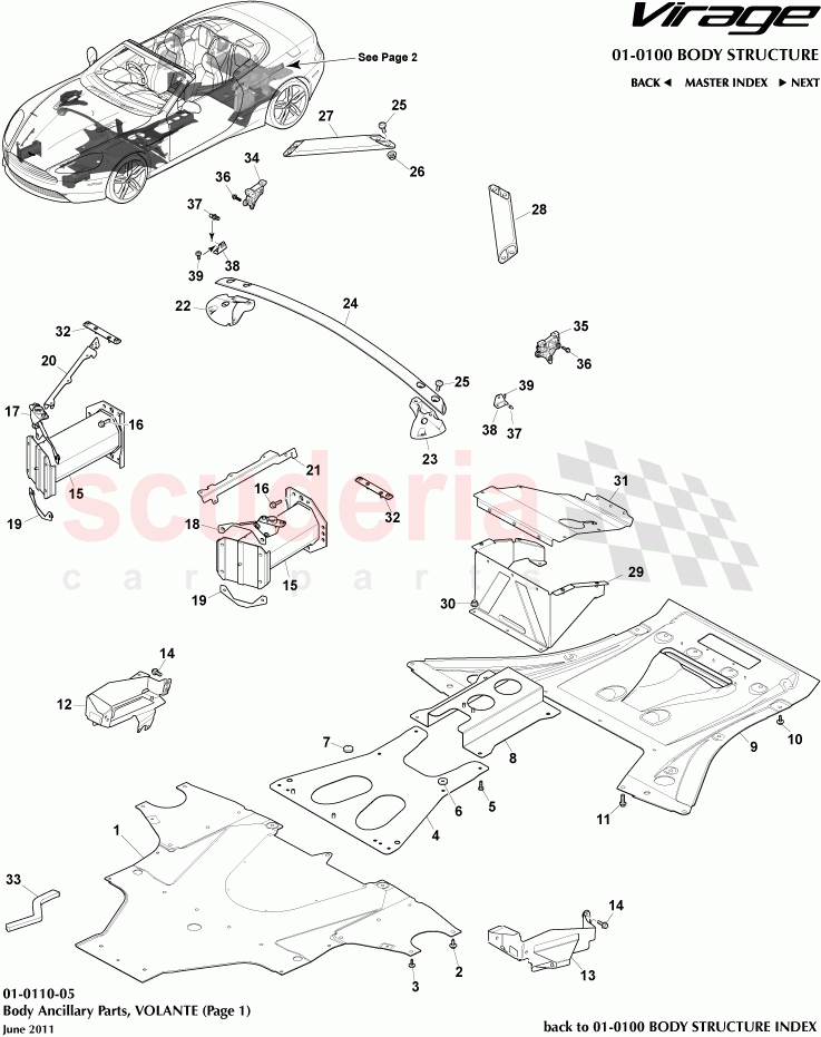 Body Ancillary Parts (Volante) 1 of Aston Martin Aston Martin Virage