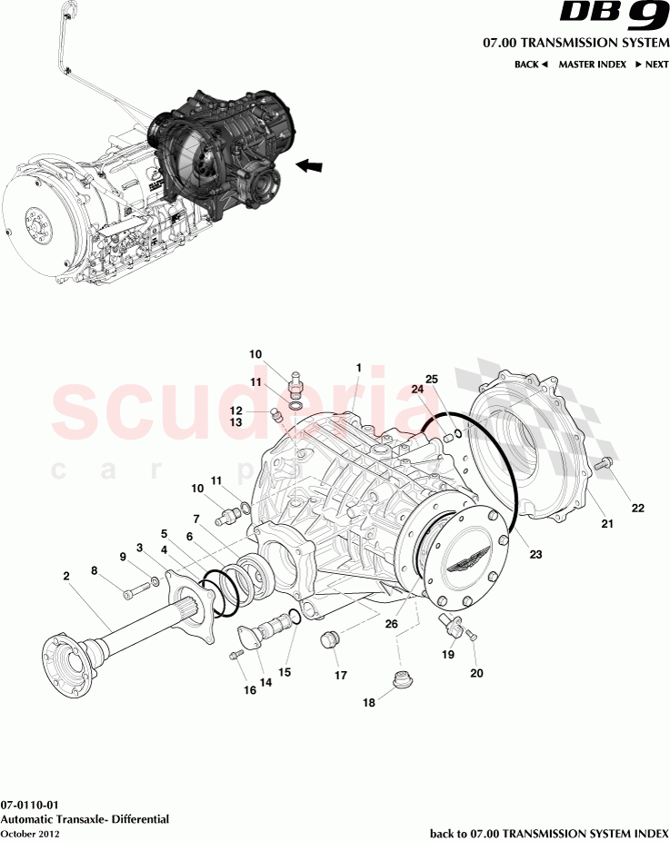 Automatic Transaxle- Differential of Aston Martin Aston Martin DB9 (2013-2016)