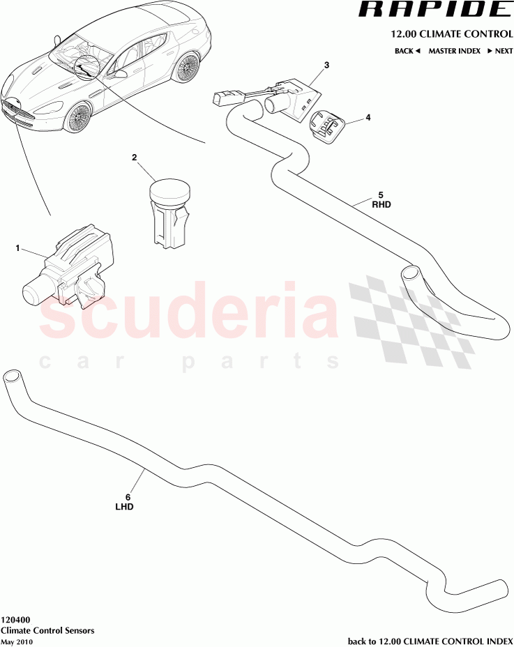 Climate Control Sensors of Aston Martin Aston Martin Rapide