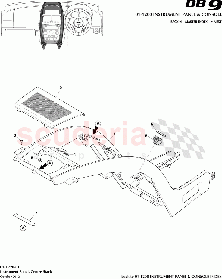 Instrument Panel, Centre Stack of Aston Martin Aston Martin DB9 (2013-2016)