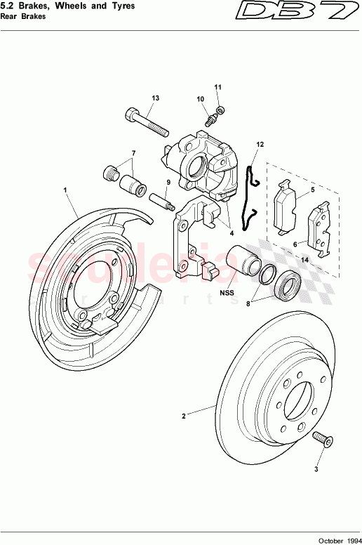 Rear Brakes of Aston Martin Aston Martin DB7 (1995)