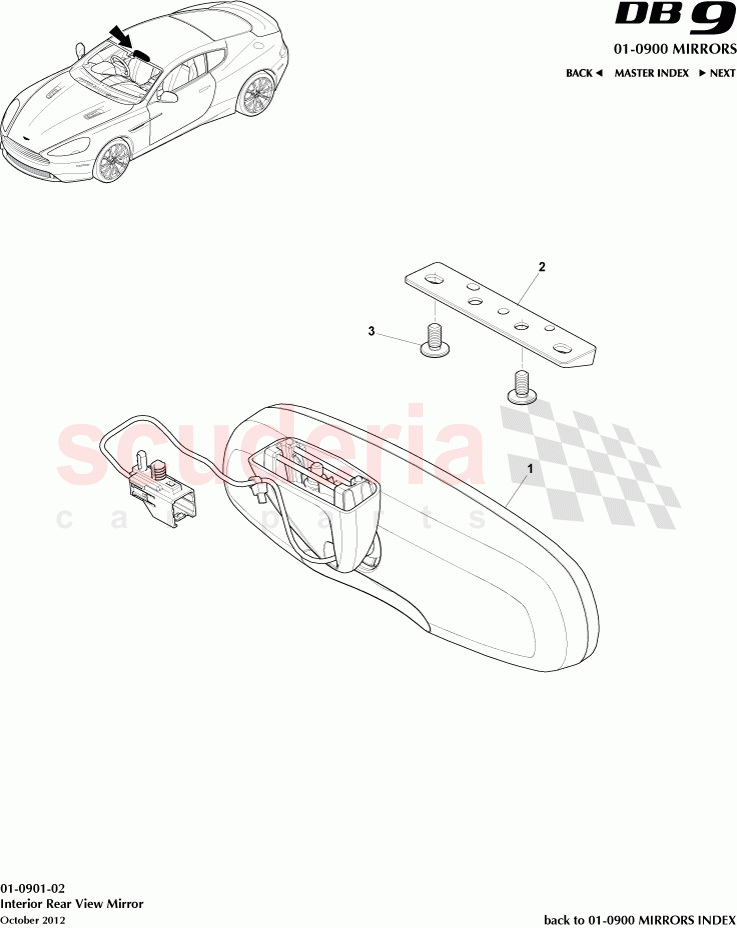 Interior Rear View Mirror of Aston Martin Aston Martin DB9 (2013-2016)