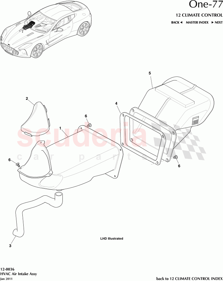 HVAC Air Intake Assembly of Aston Martin Aston Martin One-77