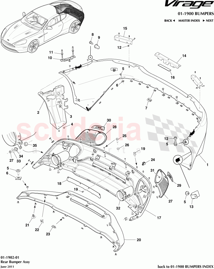 Rear Bumper Assembly of Aston Martin Aston Martin Virage