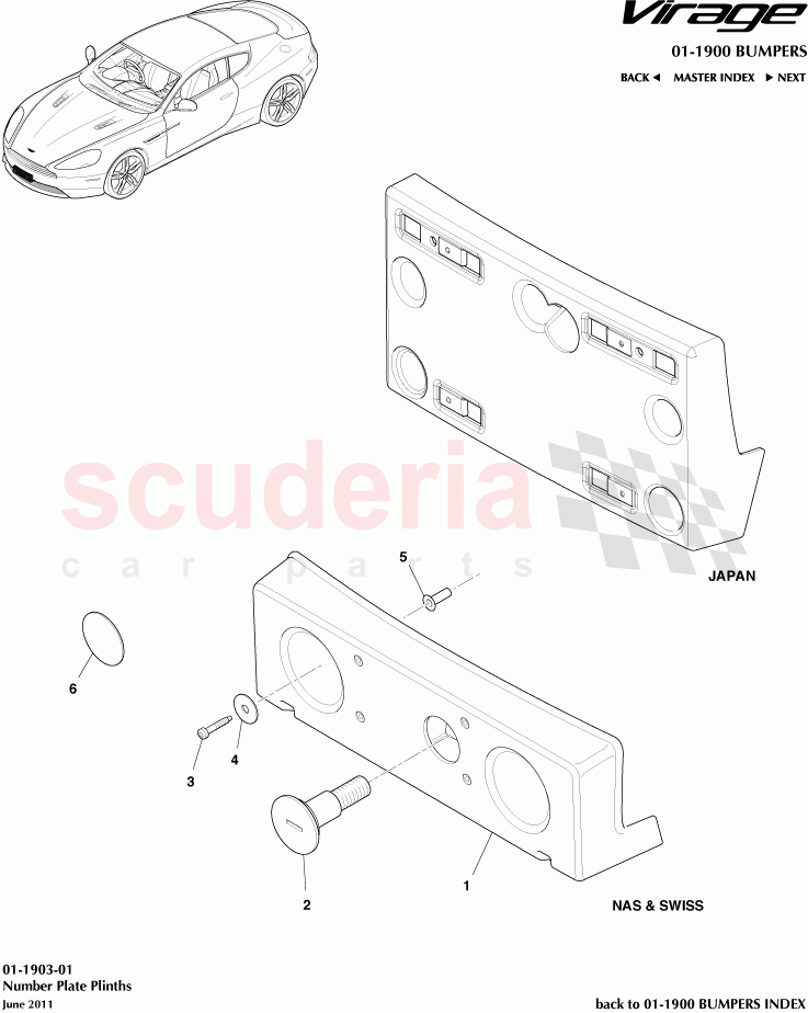 Number Plate Plinths of Aston Martin Aston Martin Virage