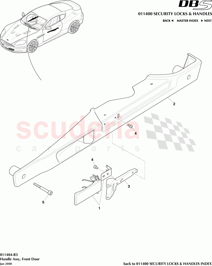 Handle Assembly, Front Door of Aston Martin Aston Martin DBS V12