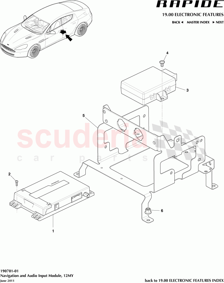 Navigation and Audio Input Module (2012) of Aston Martin Aston Martin Rapide