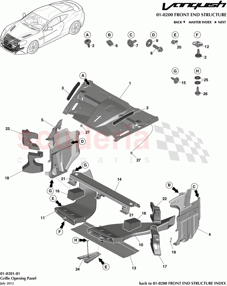 Grille Opening Panel of Aston Martin Aston Martin Vanquish (2012+)