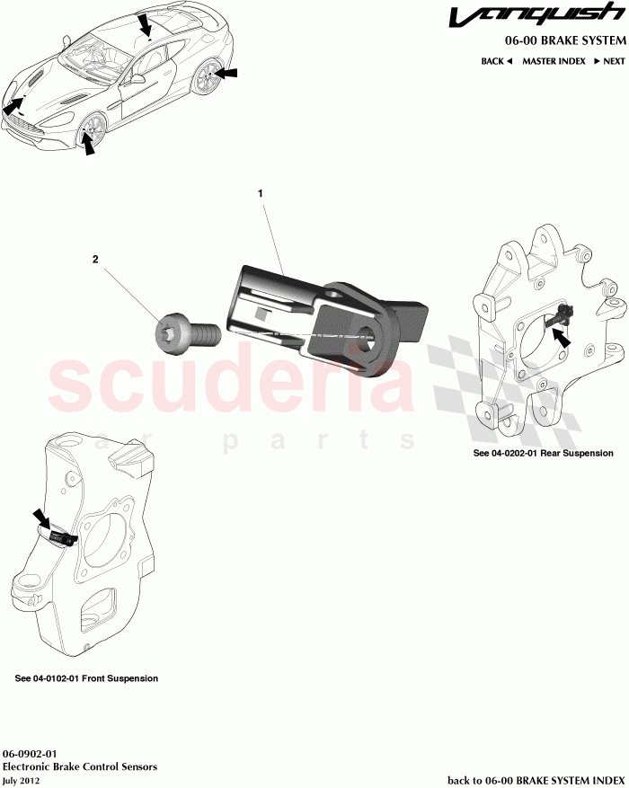 Electronic Brake Control Sensors of Aston Martin Aston Martin Vanquish (2012+)