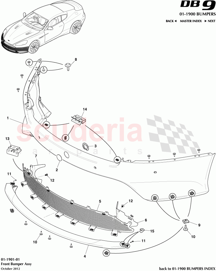 Front Bumper Assembly of Aston Martin Aston Martin DB9 (2013-2016)