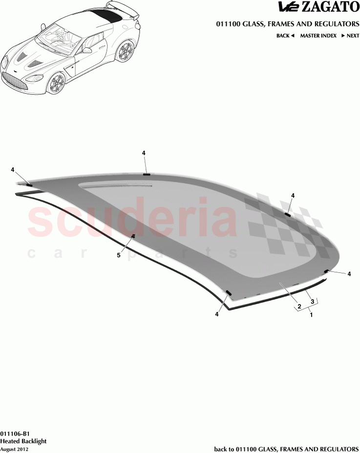 Heated Backlight of Aston Martin Aston Martin V12 Zagato