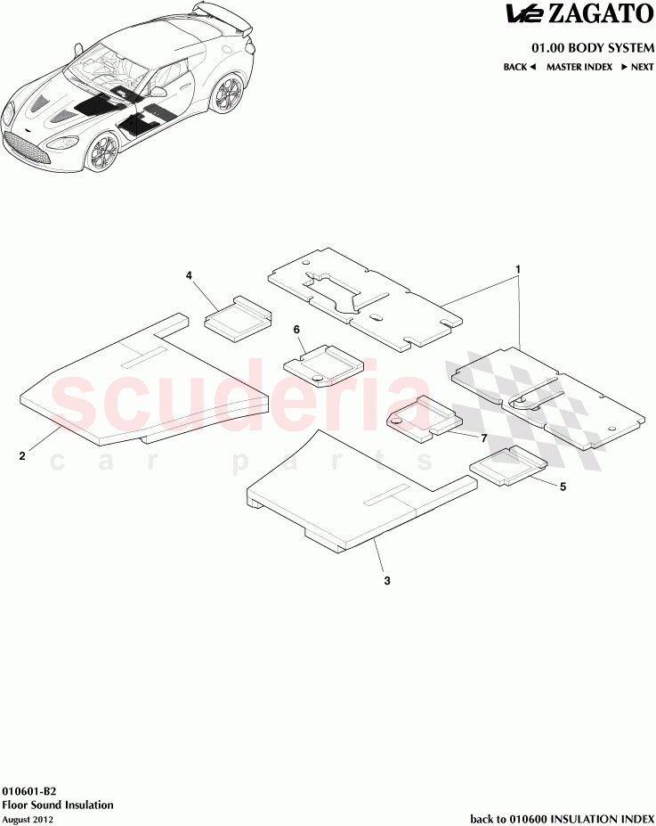 Floor Sound Insulation of Aston Martin Aston Martin V12 Zagato
