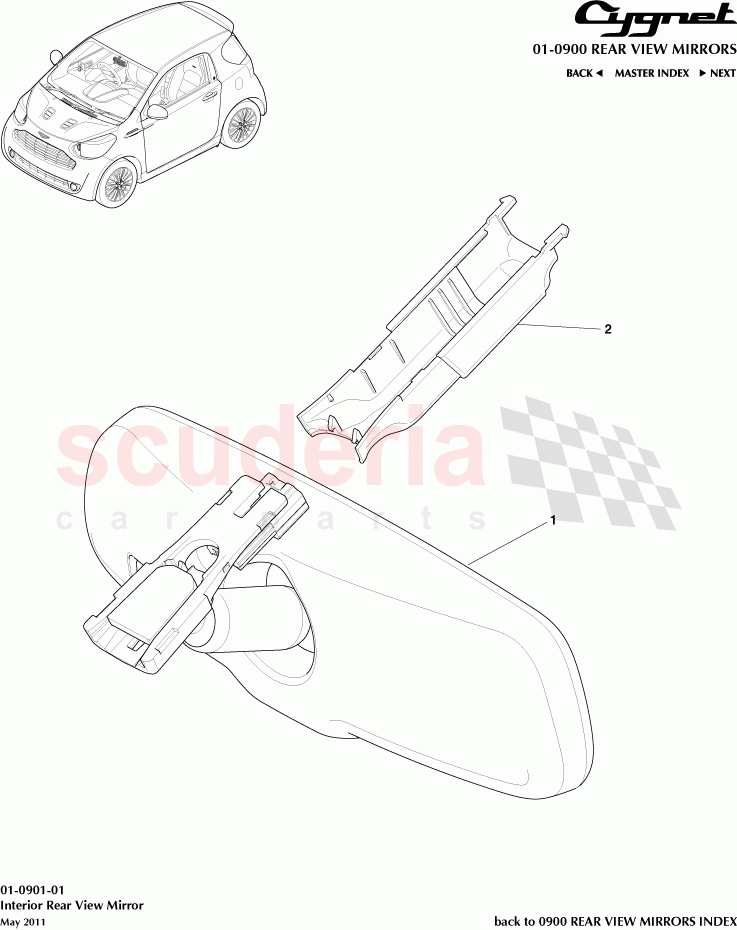 Interior Rear View Mirror of Aston Martin Aston Martin Cygnet