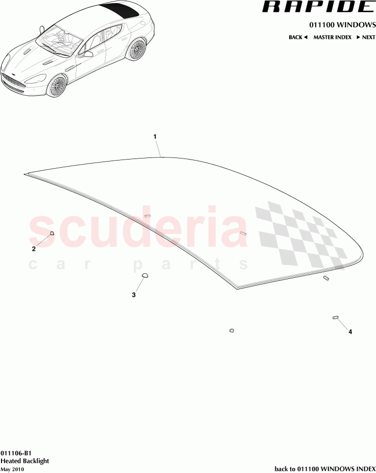 Heated Backlight of Aston Martin Aston Martin Rapide