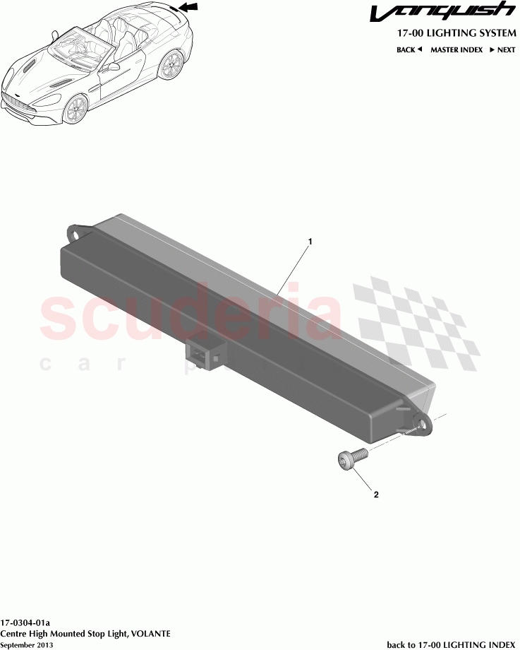 Centre High Mounted Stop Light, VOLANTE of Aston Martin Aston Martin Vanquish (2012+)