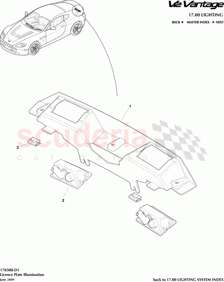 Licence Plate Illumination of Aston Martin Aston Martin V12 Vantage