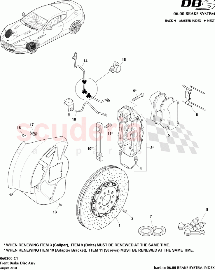 Front Brake Disc Assembly of Aston Martin Aston Martin DBS V12