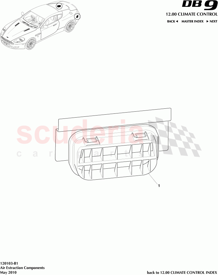 Air Extraction Components of Aston Martin Aston Martin DB9 (2004-2012)