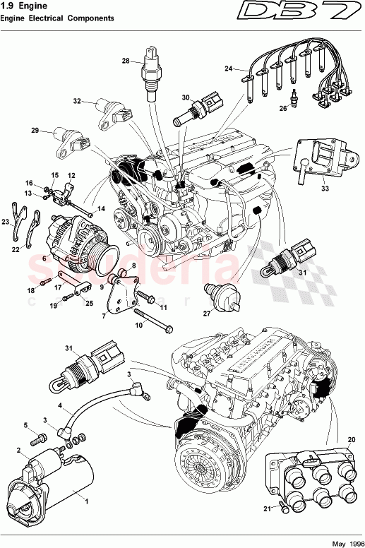 Engine Electrical Components of Aston Martin Aston Martin DB7 (1997)