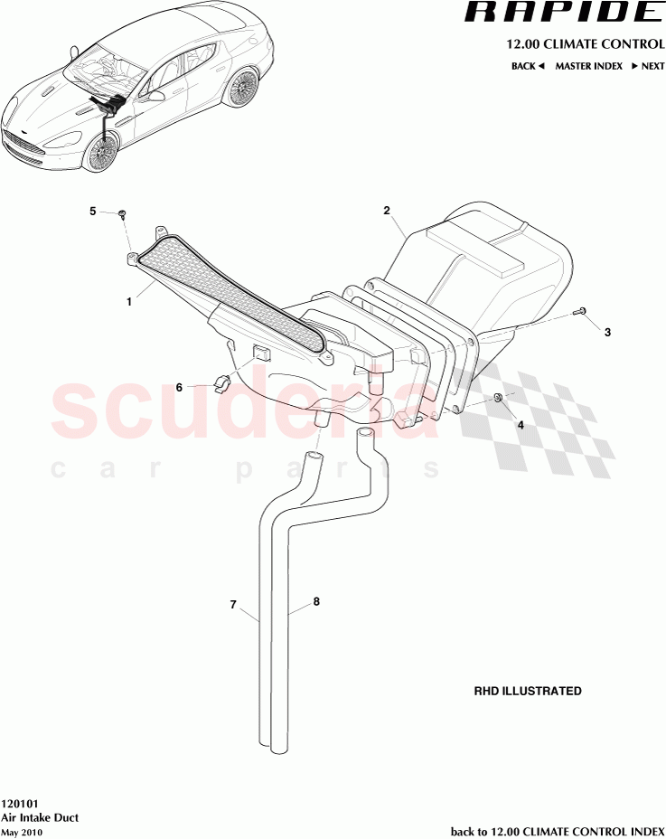 Air Intake Duct of Aston Martin Aston Martin Rapide