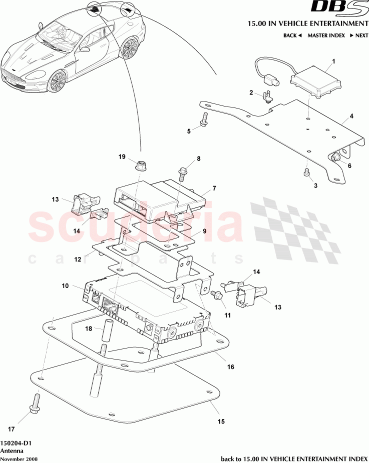 Antenna of Aston Martin Aston Martin DBS V12