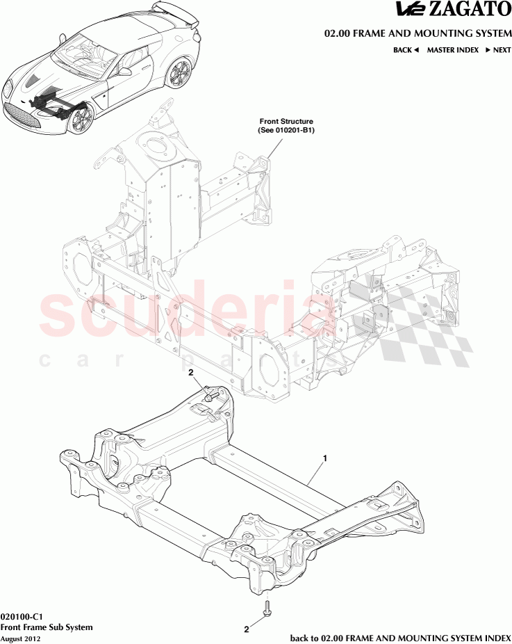 Front Frame Sub System of Aston Martin Aston Martin V12 Zagato