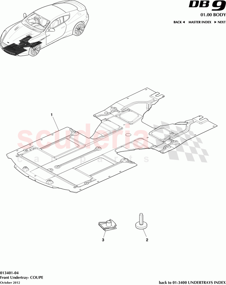 Front Undertray- COUPE of Aston Martin Aston Martin DB9 (2013-2016)