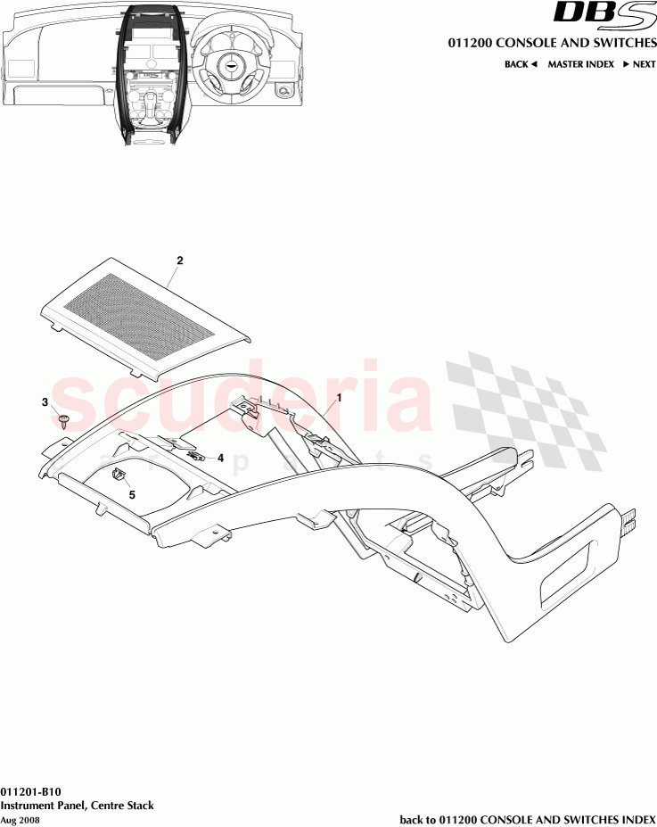 Instrument Panel, Centre Stack of Aston Martin Aston Martin DBS V12