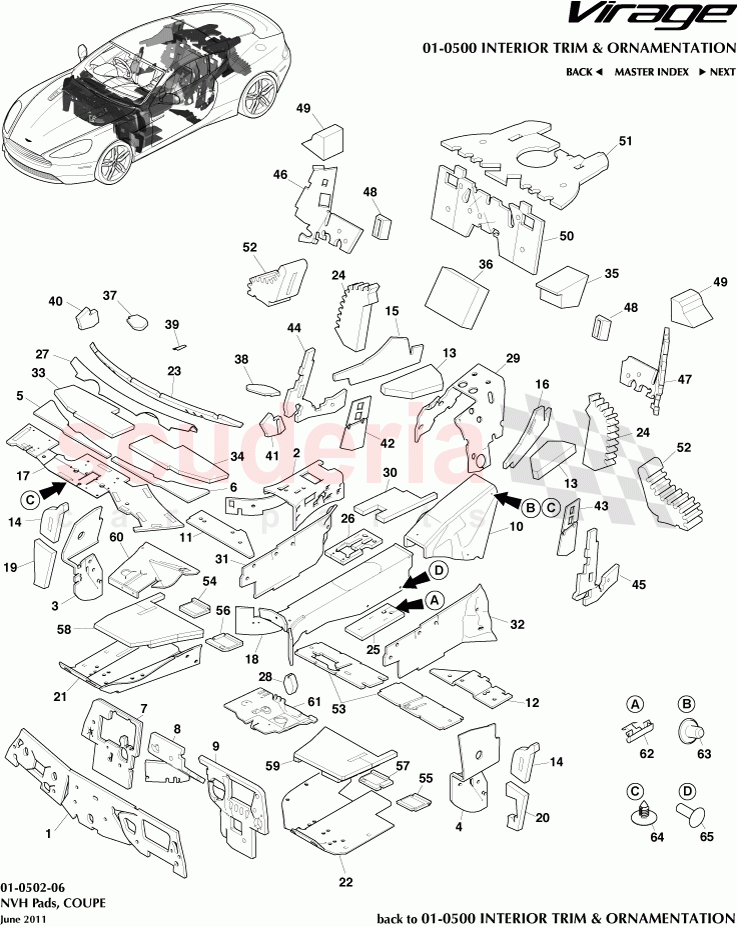 NVH Pads (Coupe) of Aston Martin Aston Martin Virage