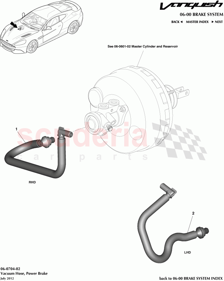 Vacuum Hose, Power Brake of Aston Martin Aston Martin Vanquish (2012+)