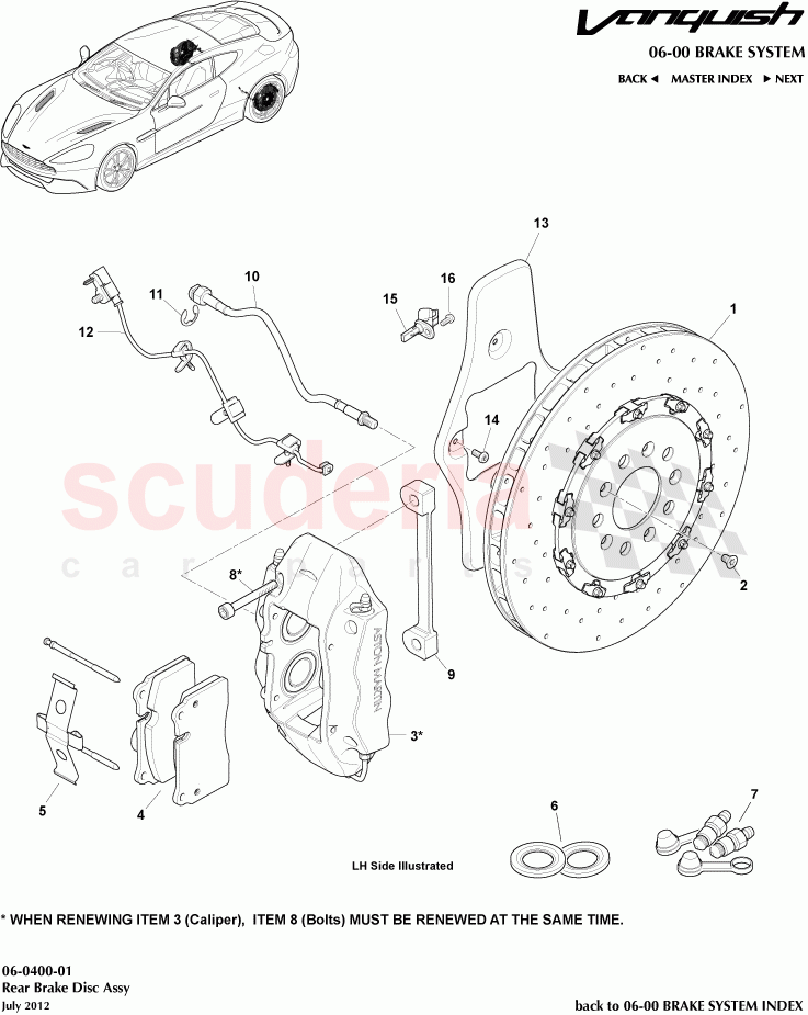 Rear Brake Disc Assembly of Aston Martin Aston Martin Vanquish (2012+)