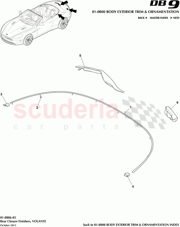 Rear Closure Finishers, VOLANTE of Aston Martin Aston Martin DB9 (2013-2016)