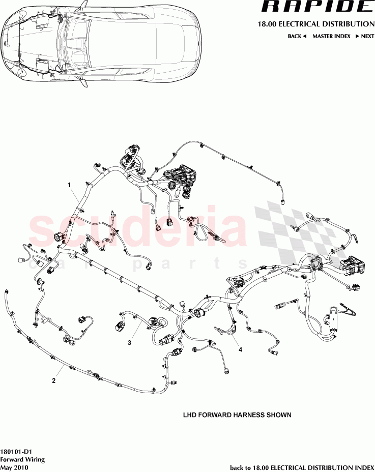 Forward Wiring of Aston Martin Aston Martin Rapide