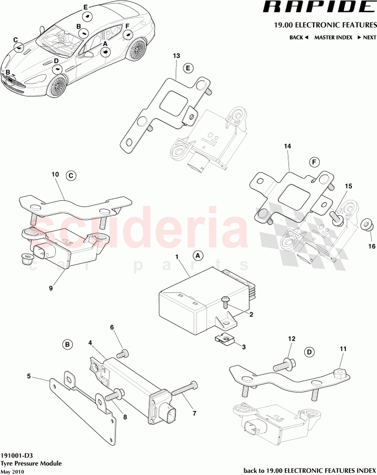 Tyre Pressure Module of Aston Martin Aston Martin Rapide
