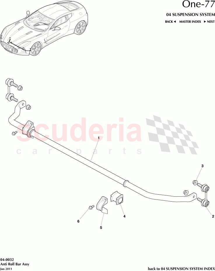 Anti Roll Bar Assembly of Aston Martin Aston Martin One-77